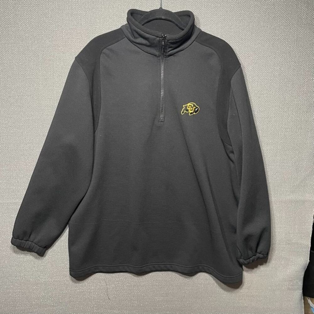 NCAA University of Colorado Buffaloes CU Black 1/4 Zip Pullover Jacket Men's XL